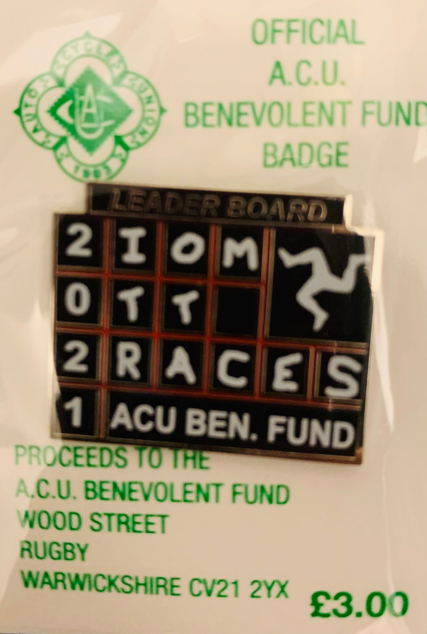 Iom Tt Badge (A.C.U. Official)